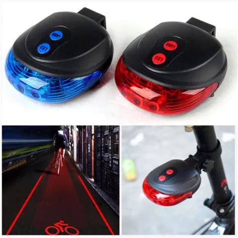 Waterproof Bike Lights Tail Light With 5 LED 2 Lasers 3 Modes And