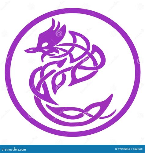 Tattoo Style Purple Dragon on a Transparent Background Stock Image - Illustration of draco ...