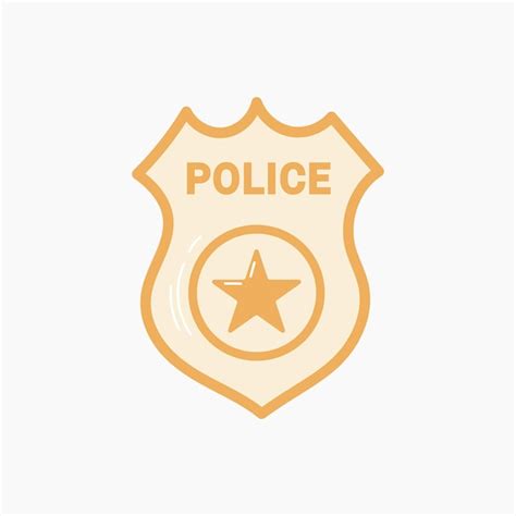 Ilustración De Placa De Policía Vector Premium