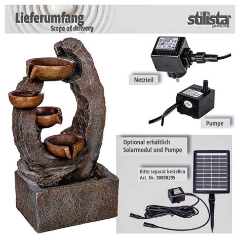 Designová fontánka s tekoucí vodou, elektrické čerpadlo, 3 misky, 46 cm ...