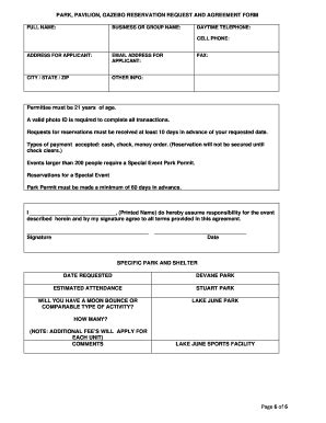 Fillable Online Facility Use Permit Form Pdf Town Of Lake Placid