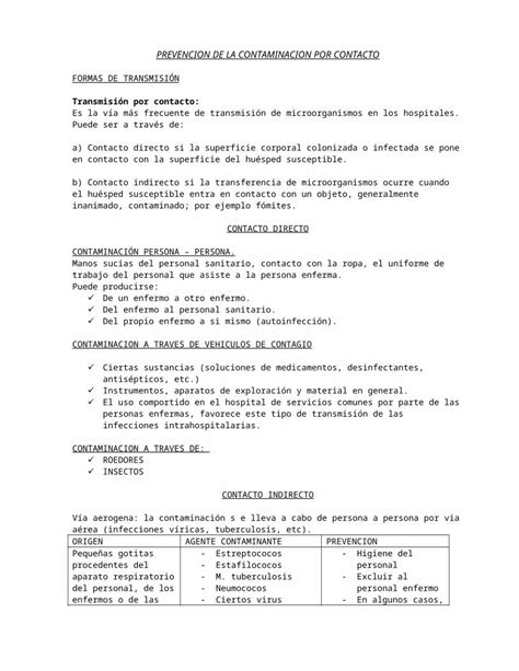 DOCX Web Viewprevencion De La Contaminacion Por Contacto Formas De