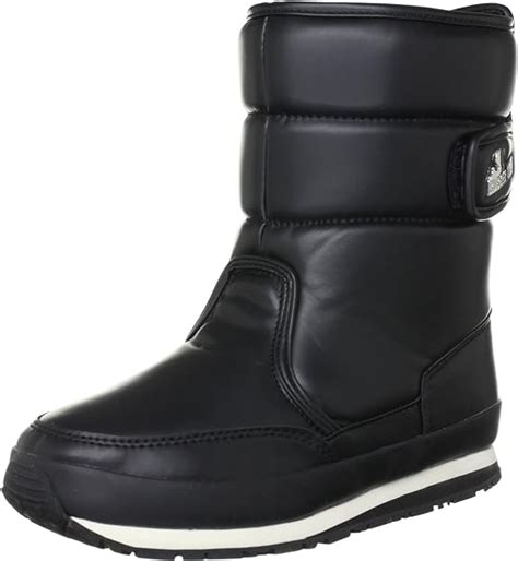 Rubber Duck Women S Classic Snowjoggers Leather Black Snow Boots