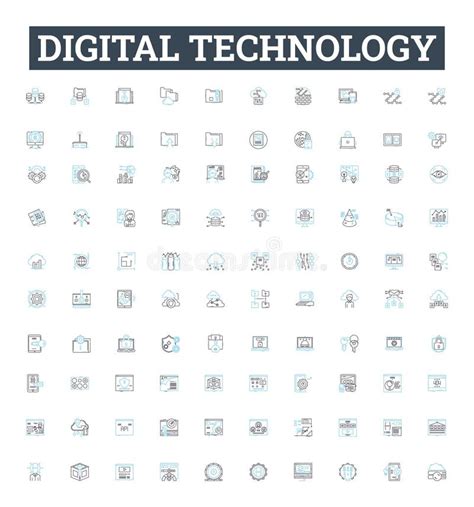 Conjunto De Iconos De L Nea Vectorial De Tecnolog A Digital Datos De