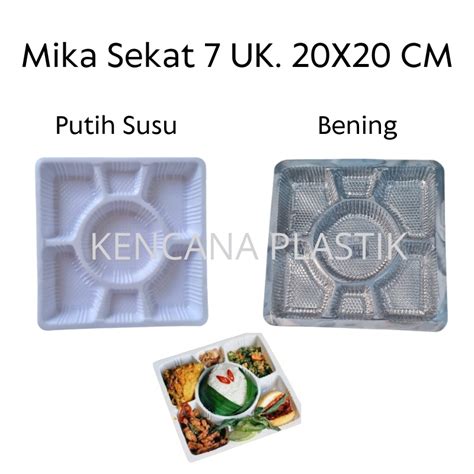 Jual Mika Sekat 7 Nasi Box Tray 20 Isi 50 Pcs L Nasi Kotak Ukuran 20x20