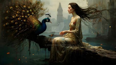 Woman with Peacock by ArwaL1 on DeviantArt