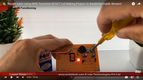 Buzzer Tuner Using Npn Transistor Bc One Stop For All College