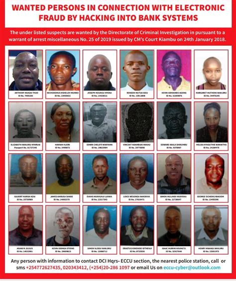 Dci Releases Photos Of Most Wanted Electronic Fraud Suspects