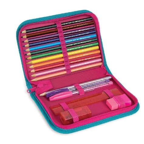 Estojo Escolar Completo Borboleta Rosa Faber Castell Fabrica Da Alegria