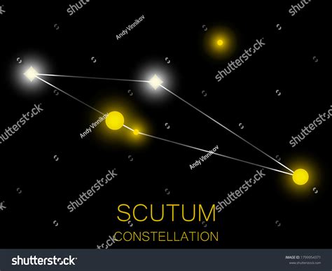 Scutum Constellation Bright Yellow Stars Night Stock Vector (Royalty ...