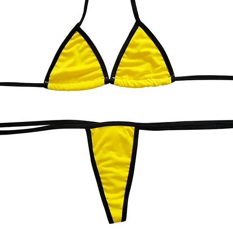 Bikini Con Tanga De Tres Puntos Para Mujer Ba Ador Sexy De Copa