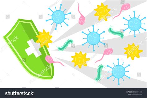 Immune System Concept Hygienic Medical Blue Stock Vector Royalty Free