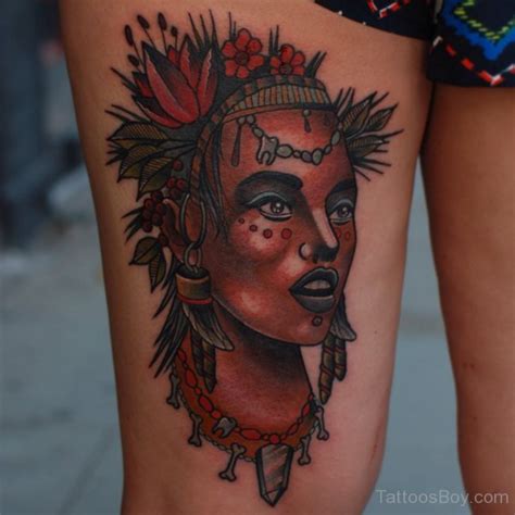 African Queen Tattoo On Leg Tattoos Designs