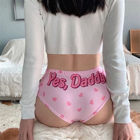 Pink Yes Daddy Briefs Thong Panties Underwear Women S Yoga Etsy