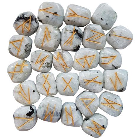 Rainbow Moonstone Rune Set Elder Futhark Rune Set Hand Etsy