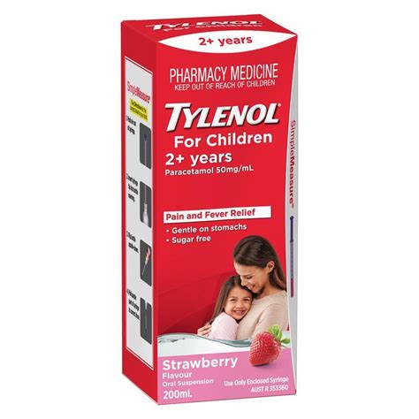 Buy Tylenol Oral Suspension Children 2 Years Strawberry 200ml Online