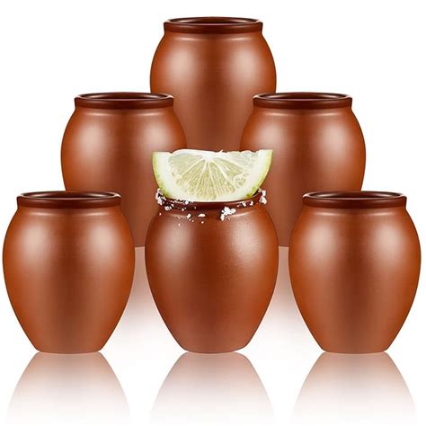 Buy Set Of 6 2oz Cantaritos De Barro Mini Cantaritos Shooters Pottery