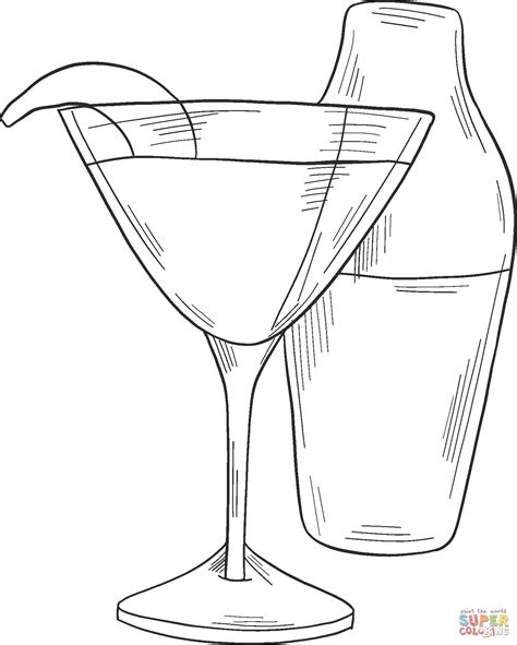 Cocktail And Shaker Coloring Page Free Printable Coloring Pages