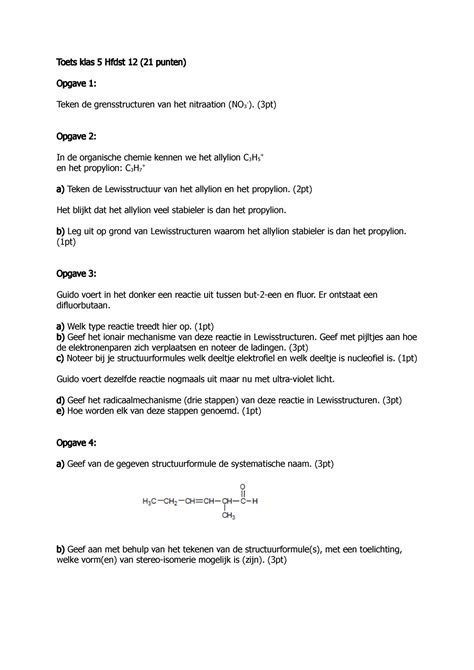 Diagnostische Toets Klas 5 Hfdst 12 Toets Klas 5 Hfdst 12 21 Punten