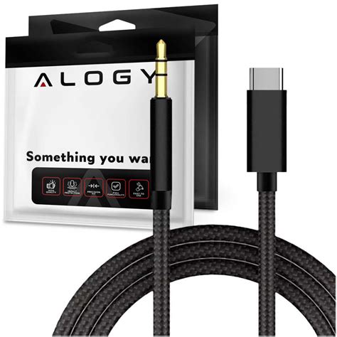 Kabel Przew D Audio Alogy Usb C Do Minijack Mm Aux M Czarny Alogy