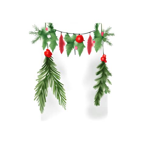 Christmas Garland Clipart with Lights · Creative Fabrica