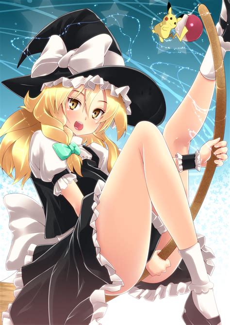 Kirisame Marisa And Pikachu Touhou And 1 More Drawn By Amasora Taichi