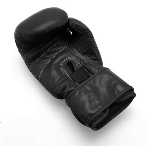 ECONOMY LEATHER BOXING GLOVE - BLACK - FIGHT SHOP