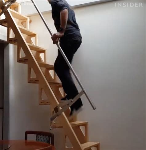 Amazing Tiny House Loft Staircase That Seamlessly Hides Away