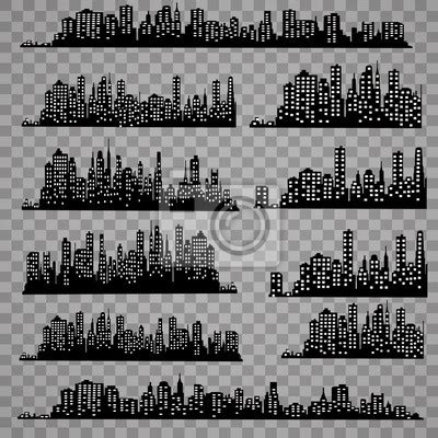 A Silhueta Da Cidade Em Um Estilo Plano Ilustra O Da Paisagem