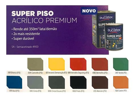 Tinta Piso Eucatex Litros Eucatex Varias Cores Frete Gr Tis