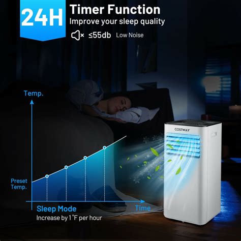 10000 Btu Portable Evaporative Air Cooler Dehumidifier With 24h Timer