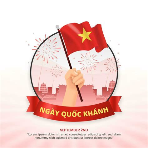 Ngay Quoc Khanh or Vietnam National Day background with waving flag ...