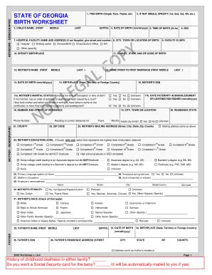 Georgia Birth Certificate Sample Complete With Ease Airslate Signnow