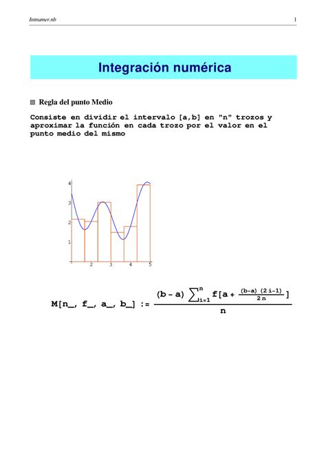 Integranum 2 Integrals Integración Numérica Regla Del Punto Medio