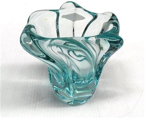 Murano Pale Blue Swirl Vase 1960s Venetian Murano Glass