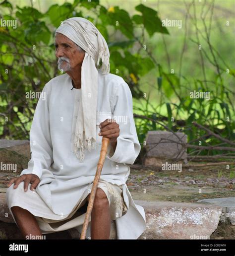 MAHOBA UTTAR PRADESH INDIA AUGUST 24 2020 Portrait Of Indian Old