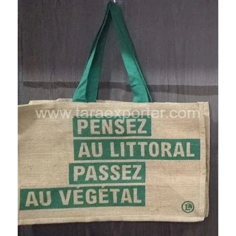 Printed Te Natural Jute Bio Cotton Handle Bag At Rs Piece In