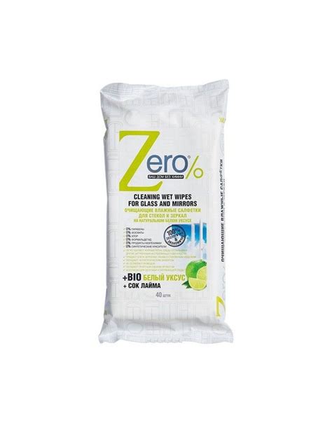 Zero Cleaning Wet Wipes for Glass & Mirrors 40pcs