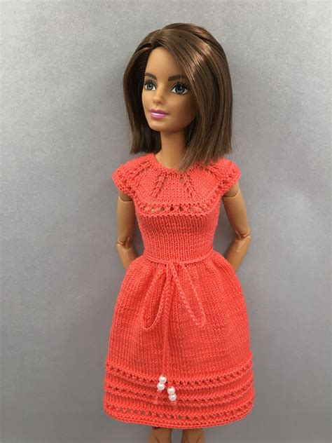 Dress Knitting Pattern For Barbie Doll 115 Inch Doll Etsy