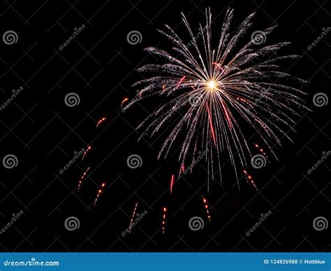 Colorful Sparkle Fireworks In Night Sky Stock Photo Image Of