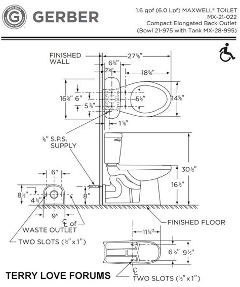 Rear Discharge Toilet Installation Diagram