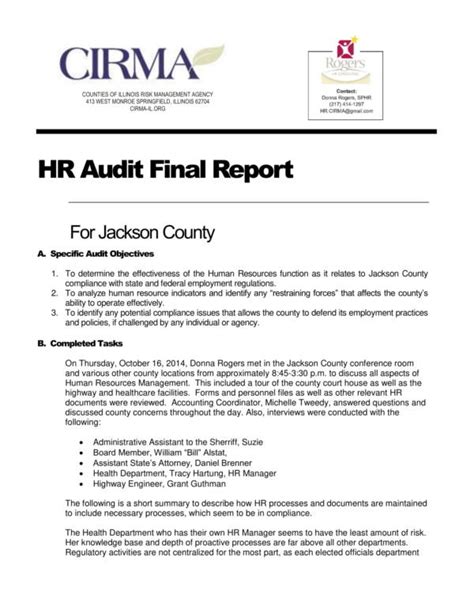 FREE 16 HR Audit Report Templates In PDF Google Docs MS Word