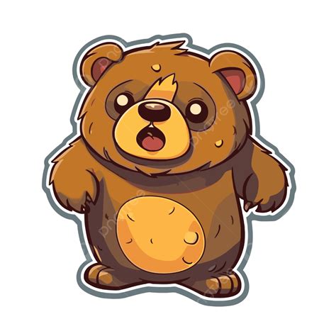 Brown Bear Sticker Sticker Design Vector Clipart Bear Sticker Cartoon Png And Vector With