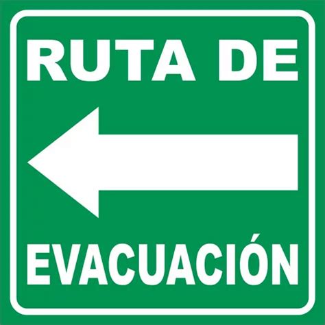 Letrero Ruta De Evacuación 25x25cm Flecha Izquierda