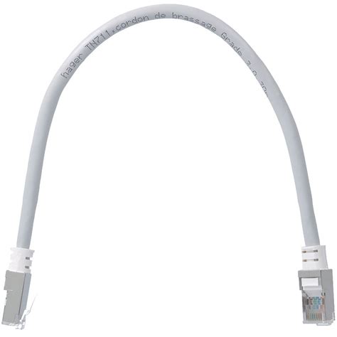 HAGER Cordon de brassage RJ45 RJ45 Grade 3 longueur 0 30m Réf TN711