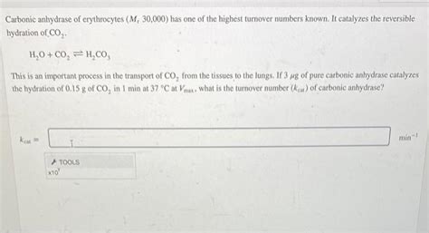 Solved Carbonic Anhydrase Of Erythrocytes M 30 000 Has Chegg