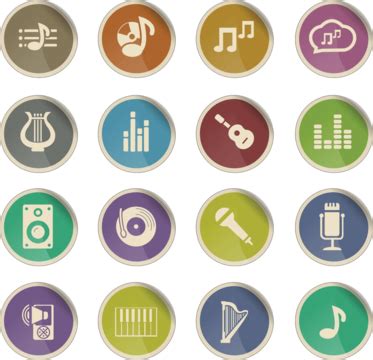 Music Icon Set Vector Record Symbol Vector Vector Record Symbol PNG