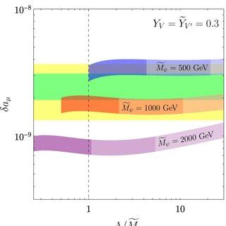 δa NP µ as a function of the ratio Λ M ψ fixing m µ m exp µ On