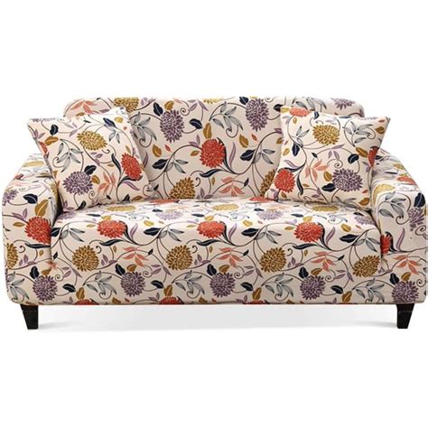 Printed Sofa Cover Stretch Couch Covers Patterned Loveseat Slipcovers ...