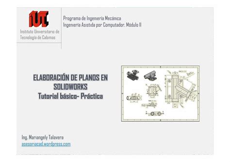 Pdf Elaboraci N De Planos En Solidworks Tutorial Pdf